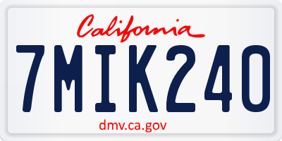 CA license plate 7MIK240