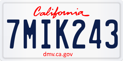 CA license plate 7MIK243