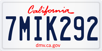 CA license plate 7MIK292