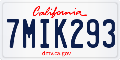 CA license plate 7MIK293