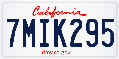 CA license plate 7MIK295