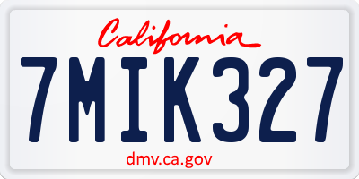 CA license plate 7MIK327