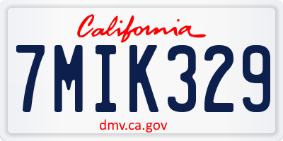 CA license plate 7MIK329
