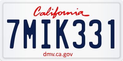 CA license plate 7MIK331