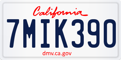 CA license plate 7MIK390