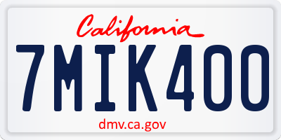 CA license plate 7MIK400