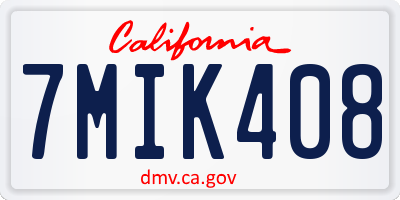 CA license plate 7MIK408