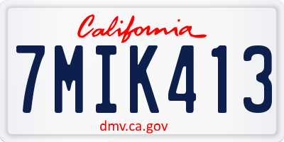 CA license plate 7MIK413