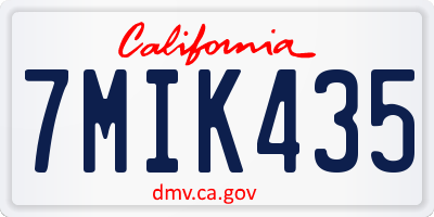 CA license plate 7MIK435
