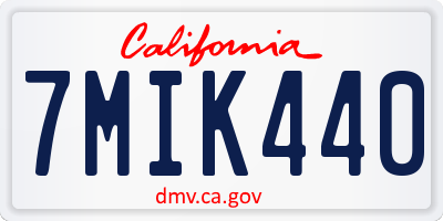 CA license plate 7MIK440
