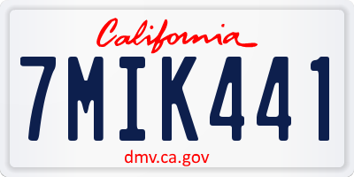 CA license plate 7MIK441