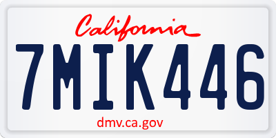 CA license plate 7MIK446