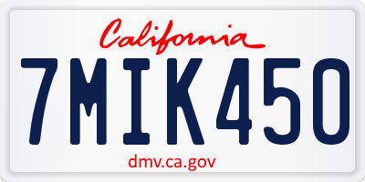 CA license plate 7MIK450