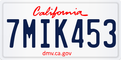 CA license plate 7MIK453