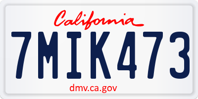 CA license plate 7MIK473