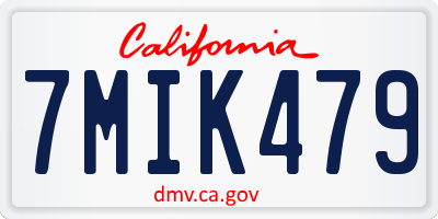 CA license plate 7MIK479