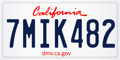 CA license plate 7MIK482