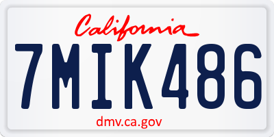 CA license plate 7MIK486