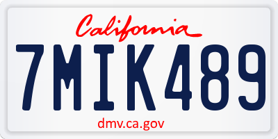 CA license plate 7MIK489