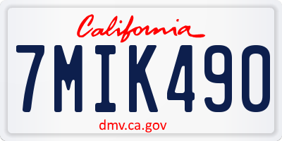 CA license plate 7MIK490