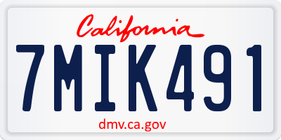CA license plate 7MIK491