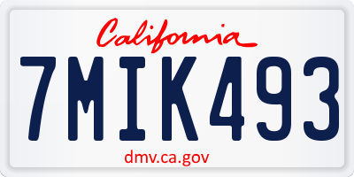 CA license plate 7MIK493