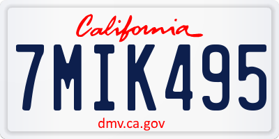 CA license plate 7MIK495