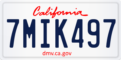 CA license plate 7MIK497