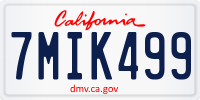 CA license plate 7MIK499