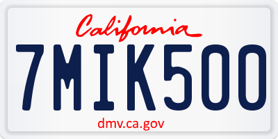 CA license plate 7MIK500