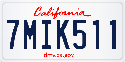 CA license plate 7MIK511