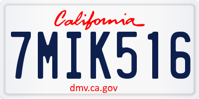 CA license plate 7MIK516