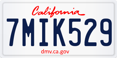 CA license plate 7MIK529