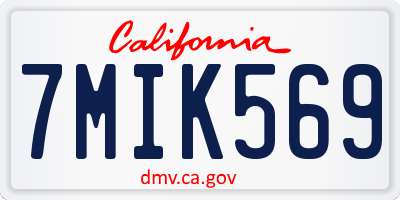 CA license plate 7MIK569