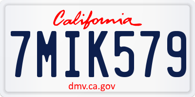 CA license plate 7MIK579