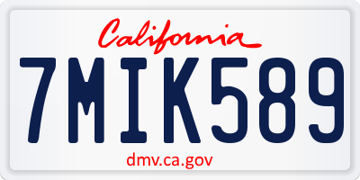CA license plate 7MIK589