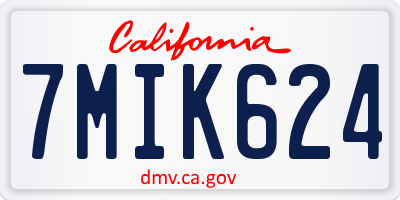 CA license plate 7MIK624