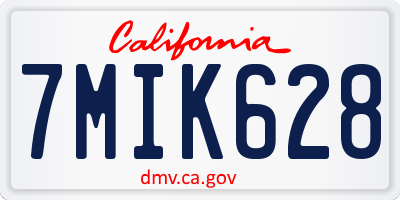 CA license plate 7MIK628