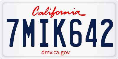 CA license plate 7MIK642