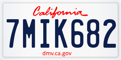 CA license plate 7MIK682