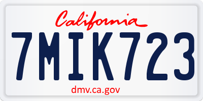 CA license plate 7MIK723