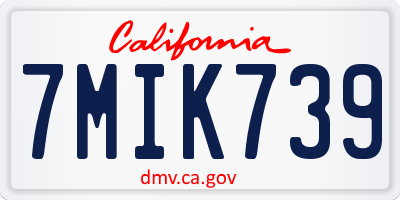 CA license plate 7MIK739