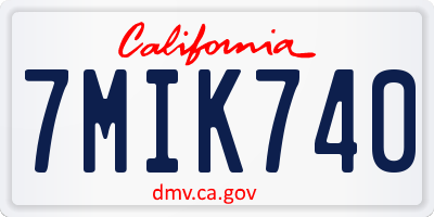 CA license plate 7MIK740
