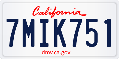 CA license plate 7MIK751