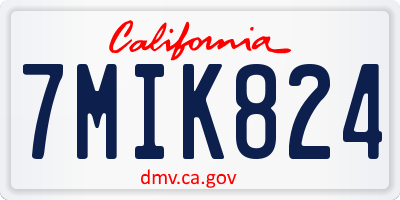 CA license plate 7MIK824