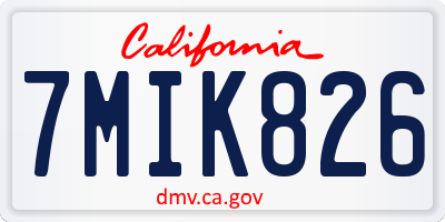 CA license plate 7MIK826