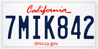 CA license plate 7MIK842