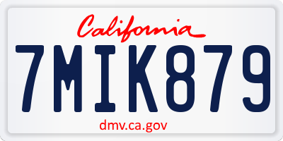 CA license plate 7MIK879