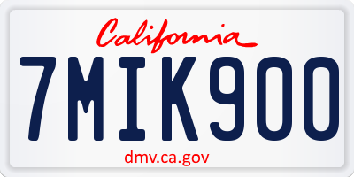 CA license plate 7MIK900