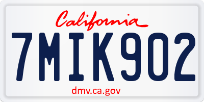CA license plate 7MIK902